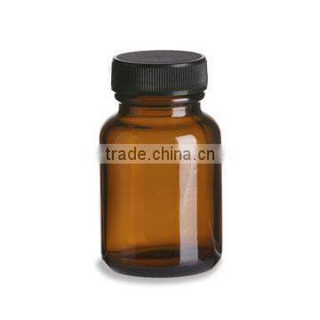 Glass Amber bottle 60ml with Black Cap