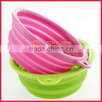 Outdoor and home use collapsible silicone pet bowl