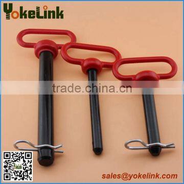 Red handle tractor hitch pins with cotter pin