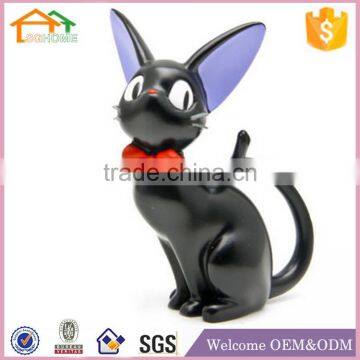 Factory Custom made home decoration polyresin black cat home decor