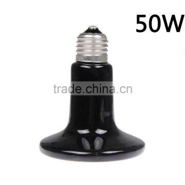 50W Black Infrared Ceramic Heat Emitter Lamp Light Bulb for Reptile Pet Brooder 110-120V