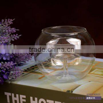 fish tank candle holder,glass candlestick home decoration,elegant noble candlestick