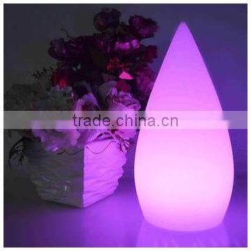 color changing rechargeable flash LED water drop shape table lamp