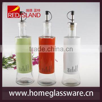 Decorative Metal Covered Glass Oil And Vinegar Bottle Set Kitchenware
