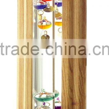 Wooden, High borosilicate glass Galileo Thermometer