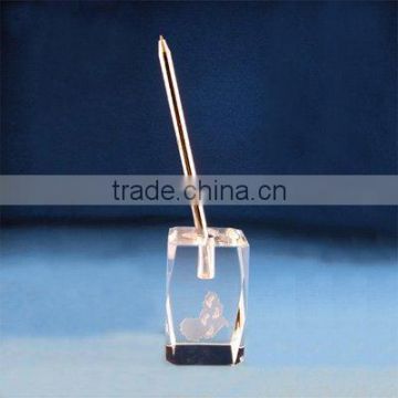 2d lasered crystal pen holder wholesale