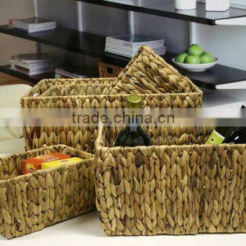 5pc water hyacinth kitchen storage wine hold basket