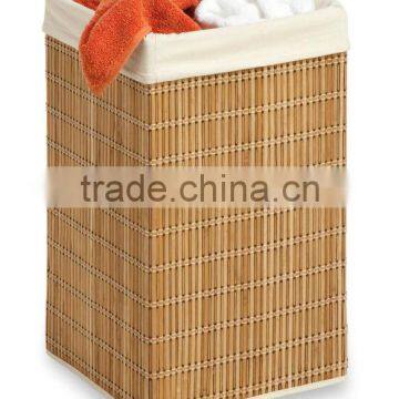 Square Wicker Hamper, Clothing Organizer, Bamboo photo-2