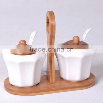 hot sale high quality porcelain canister sets / bronze canisters/2pcs set ceramic tea coffee sugar canister