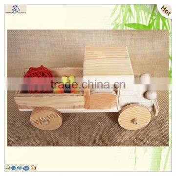 Handmade Primitive Wooden Crafts Tricycle Tractor Truck Toy photo-4