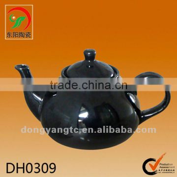 Custom black color glazed handmade ceramic stoneware teapot,tea pot with filter