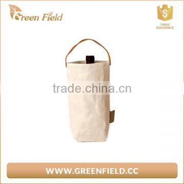 Green Field washable kraft paper single wine bottle cooler bag