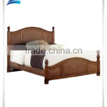 Home Modern Rattan Wicker King Size Bed ,Bedroom Furniture