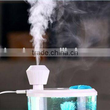 2016 Decrative Creative Desk Micro Landscape Aquarium Fish Tank Light Household USB Ultrasonic Mist Spray Air Humidifier photo-2