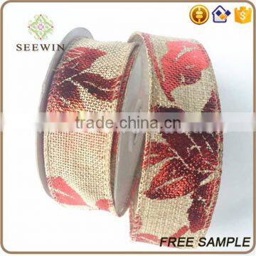 Cheap Wholesale Polyester Organic Linen for Leaves Ribbon photo-3