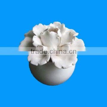 artificial ceramic white novelty unique decorative flower diffuser