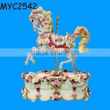 Collectible resin crafts musical carousel