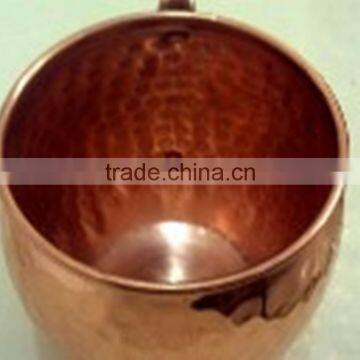100% PURE COPPER FDA APPROVED HAMMERED BARREL DRINKING MUG WITH RIVETED HANDLE FOR MOSCOW MULE, VODKA photo-2