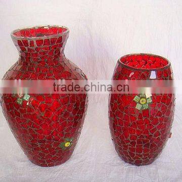 2017 New Red Mosaic Glass Vase in Serie photo-4