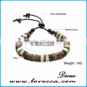 Unisex Clay Charm Tribe Bracelets Trending Ceramic/Clay Beads Bracelet Handmade Fashion Jewelry photo-5