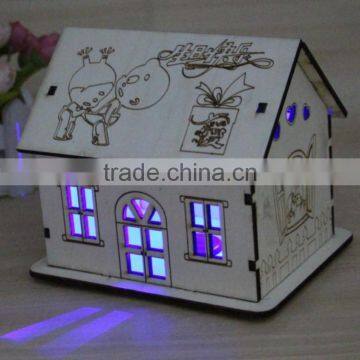 DIY Dream Luminous House Wood Money Saving Box Creative Birthday Gift photo-2
