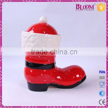 Unique Shoe Shaped Ceramic Christmas Gift Seal for Cookie Jar photo-3