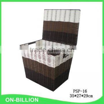 Plastic material cheap pp woven baskets with lids