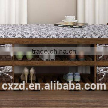 New Design Cheap Wooden Shoes-changing Bench photo-2