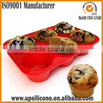 BPA Free Nonstick Red 12 -cup Silicone Baking Pan Silicone Muffin Pan photo-6