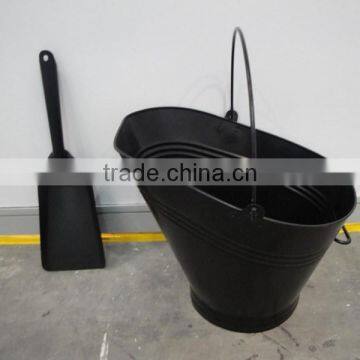 Black Shovel Wooden Handle Large Black coal hod/fire tools/BBQ Wood Collector/Portable Ash/coal Bucket/pails