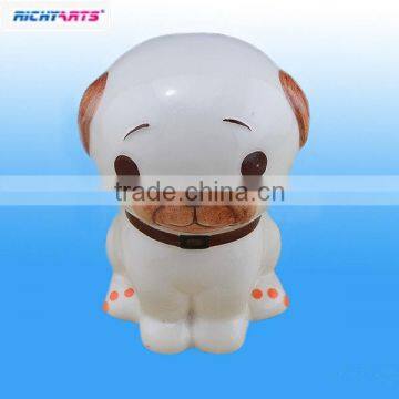 small ceramic dog shaped piggy bank for kids