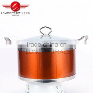 Hot Selling OEM Colorful Stainless Steel American High Pot / Soup Pot With Glass Lid Kitchen Cookware photo-2