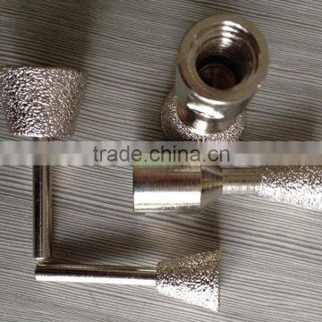 Vacuum brazed diamond carving bit burr for stone