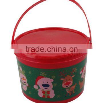 Santa Claus Pattern PP Inexpensive Plastic Bucket With Handle photo-2