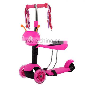 3 in 1 scooter factory price 3 wheel pu flashing Aluminum mini kids scooter cheap sale