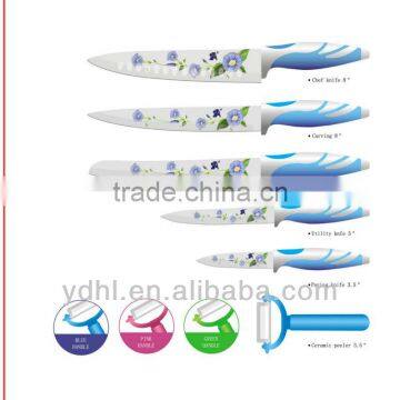 New 6pcs Eco-friendly Flower Non-stick Knife Set photo-3