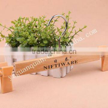 Trousers Hanger With Hooks Clamps for Plastic Pants Wooden Hanger photo-3