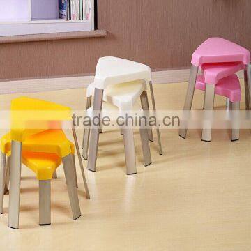 Candy-colored thick stainless steel household plastic stool