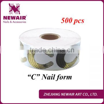 Newair Professional 500 pcs big C shape gel Nail Accessories forms