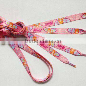 2013 Cheap Fashion polyester fabric shoelace with logo