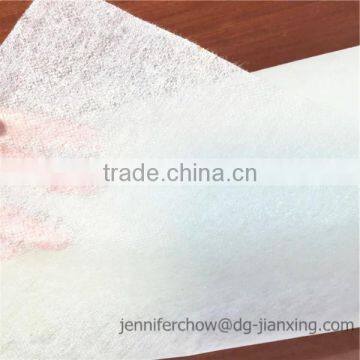 Two way tear away non woven polyester interlining with glue