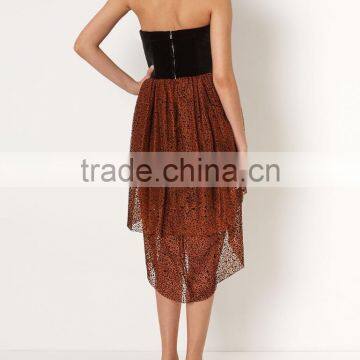 Tulle Strapless Black Velvet Fabric Tulip Skirt Private Party Cocktail Dress Evening Gown 2016 HSD5607 photo-3