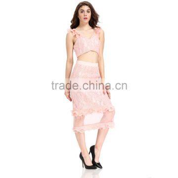 Domin Fashion Guangzhou Factory Latest Skirt and Crop Top Set photo-5
