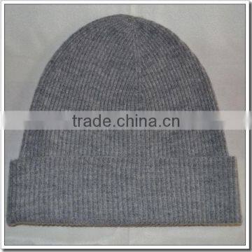 Popular wholesale Ribbed Knit Cashmere Beanie Hats