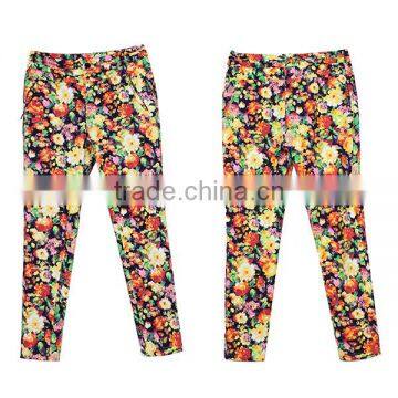 Ladies Clothing OEM/ODM Manufacturer 2015 New Style Floral Printed Female Trouser Casual Pant Women photo-3