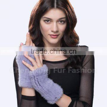 CX-A-08D Wholesale Winter Genuine Mink Fur Knitted Gloves photo-2