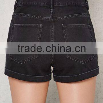 Comfy 2017 Wholesale Cuffed Denim/girls Ruffle Shorts photo-3