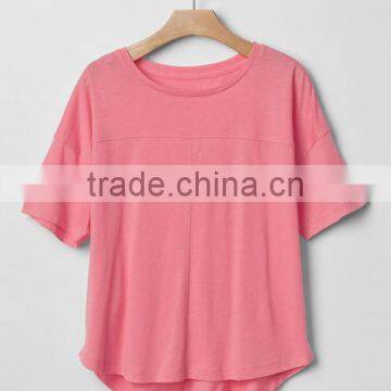 Fashion Custom Rounded Hem Short Sleeve OEM Clothes Cheap Design Kids T-Shirt