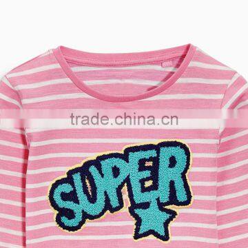 S33509W Baby Girl Clothes Long Sleeve Cartoon Cute Cotton T-Shirts photo-3