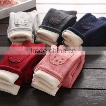 S65487A New Cute Rabbit Girls Pants Toddler Child Fleece Leggings